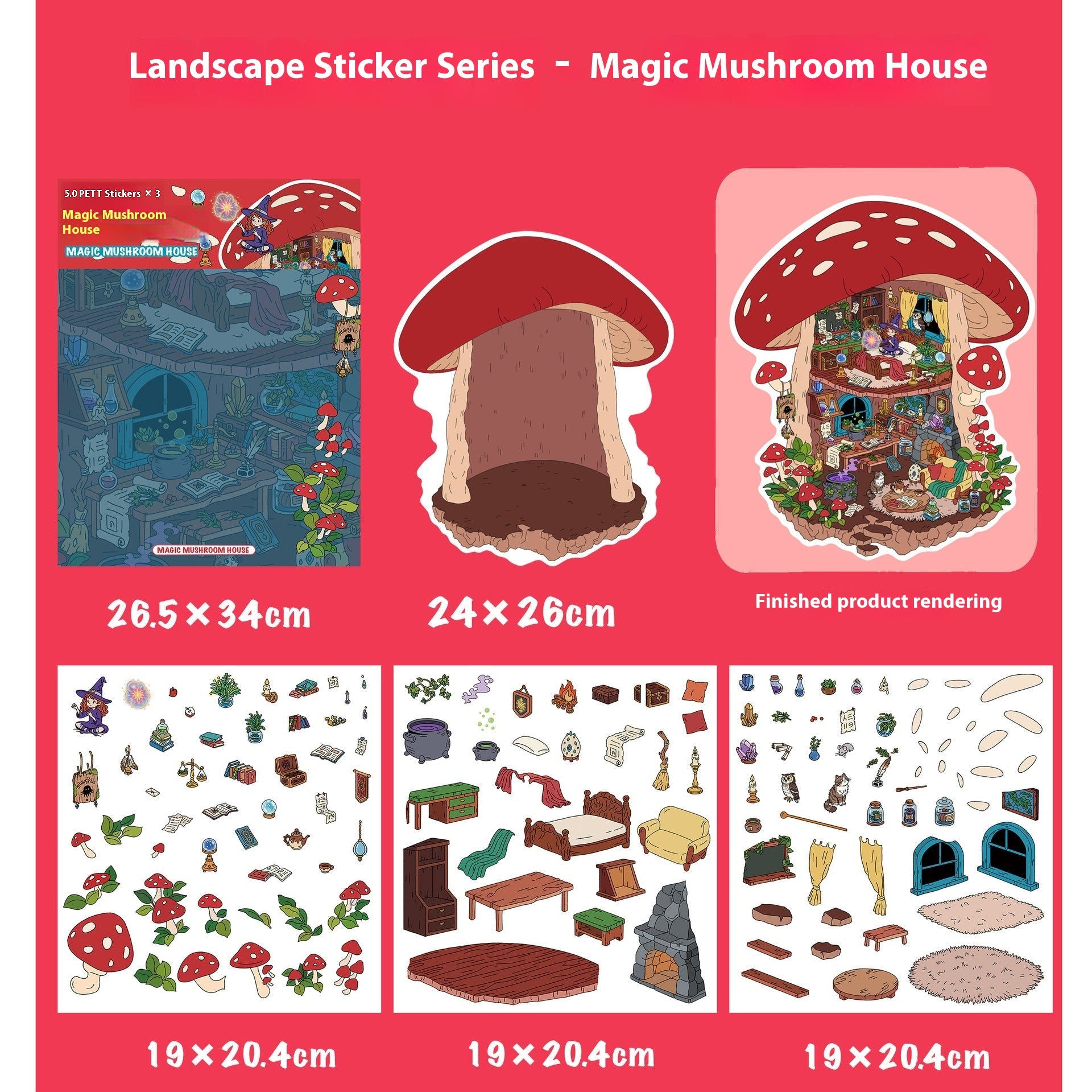 Magical Mushroom Homes and Sweet Rooms(Oversized)