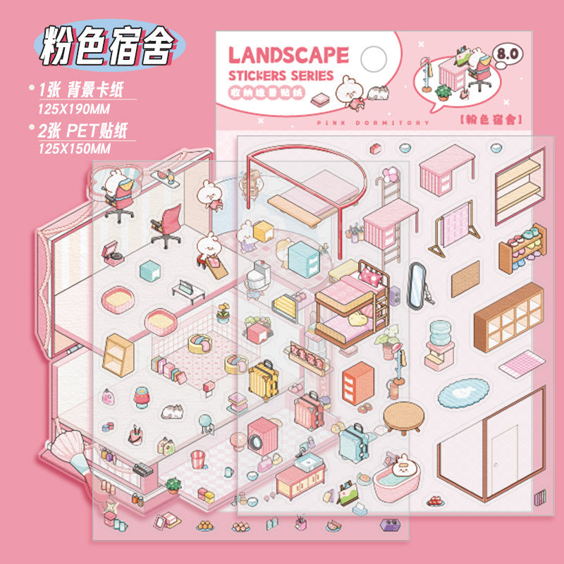 Dorms of Blush and Sky Hues