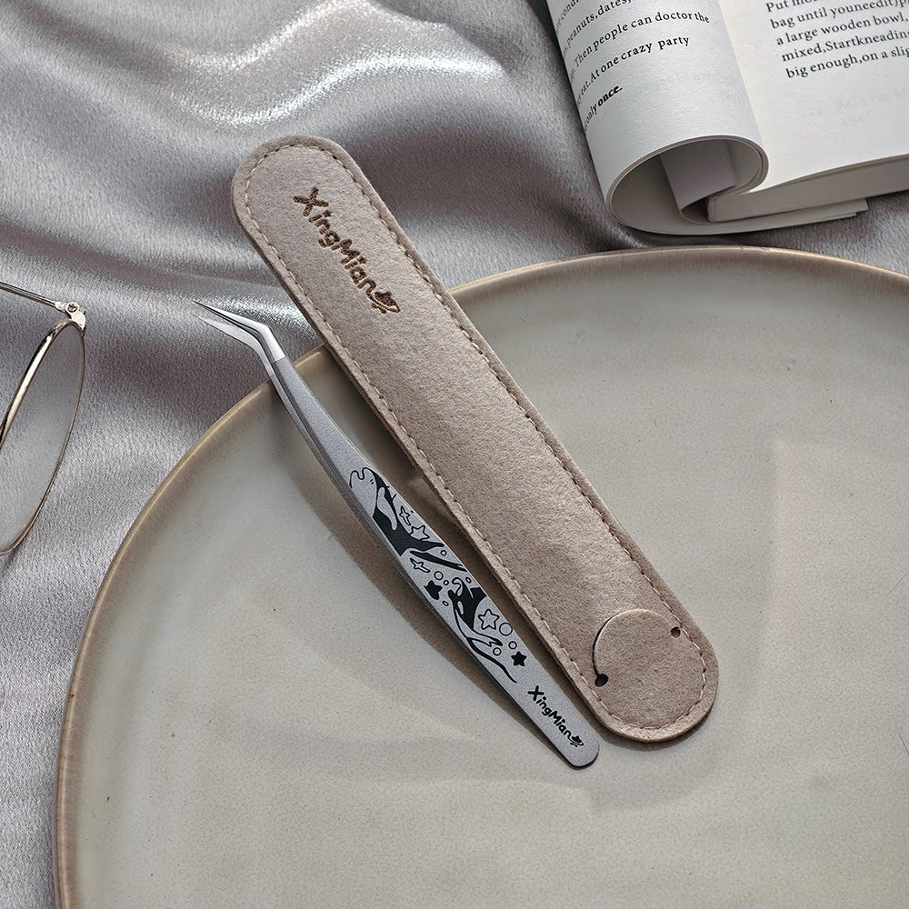 XingMian dolphin home simple gold feather clip high precision landscaping sticker tweezers, star battle silver