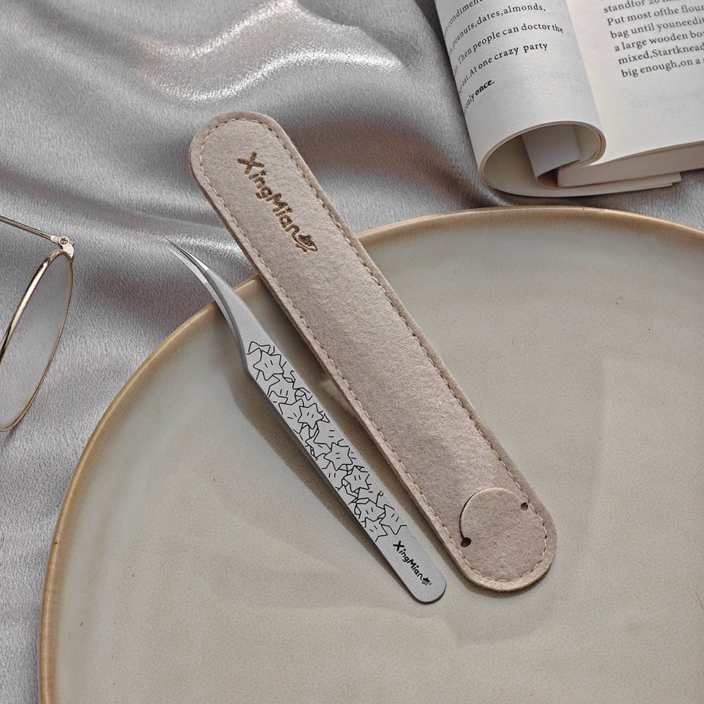 XingMian dolphin home simple gold feather clip high precision landscaping sticker tweezers, star battle silver